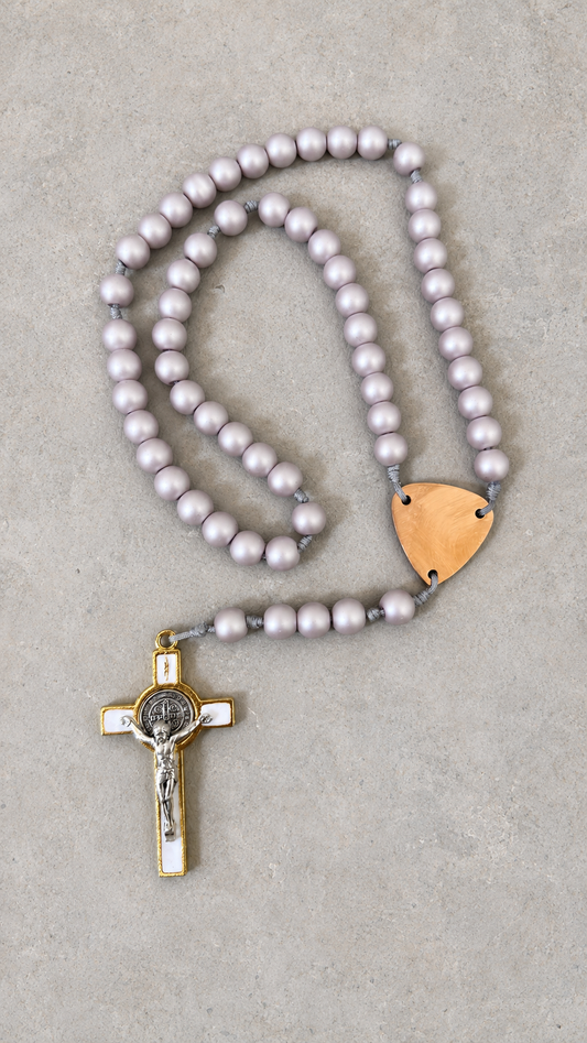 Blush Glass Pearl Rosary