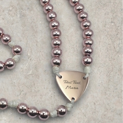 Metallic Rose Gold Rosary