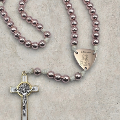 Metallic Rose Gold Rosary