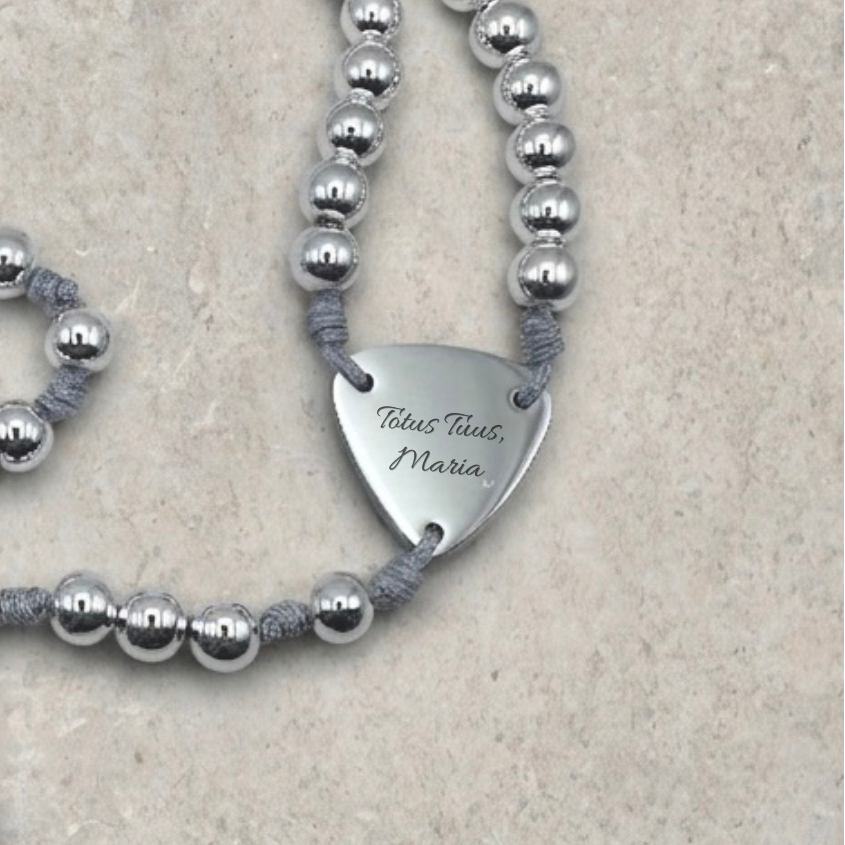 Metallic Silver Hematite Rosary