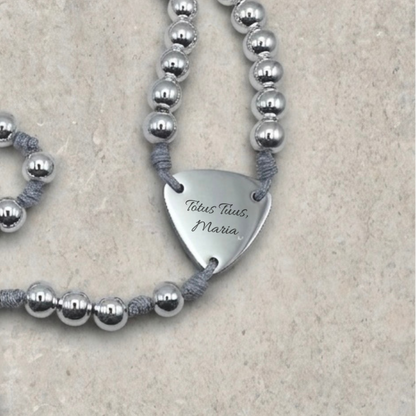 Metallic Silver Hematite Rosary