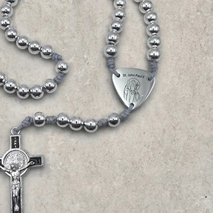Metallic Silver Hematite Rosary