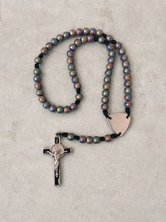 Metallic Iridescent Hematite Rosary