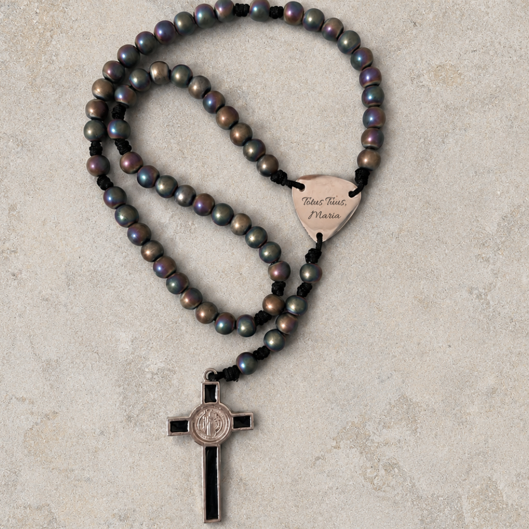 Metallic Iridescent Hematite Rosary