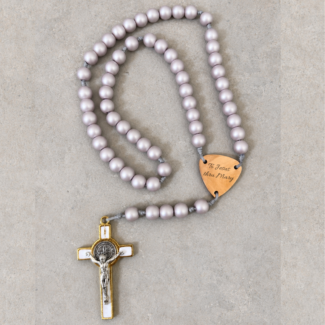 Blush Glass Pearl Rosary