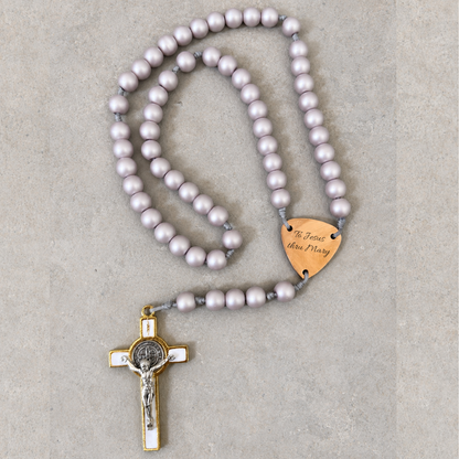 Blush Glass Pearl Rosary