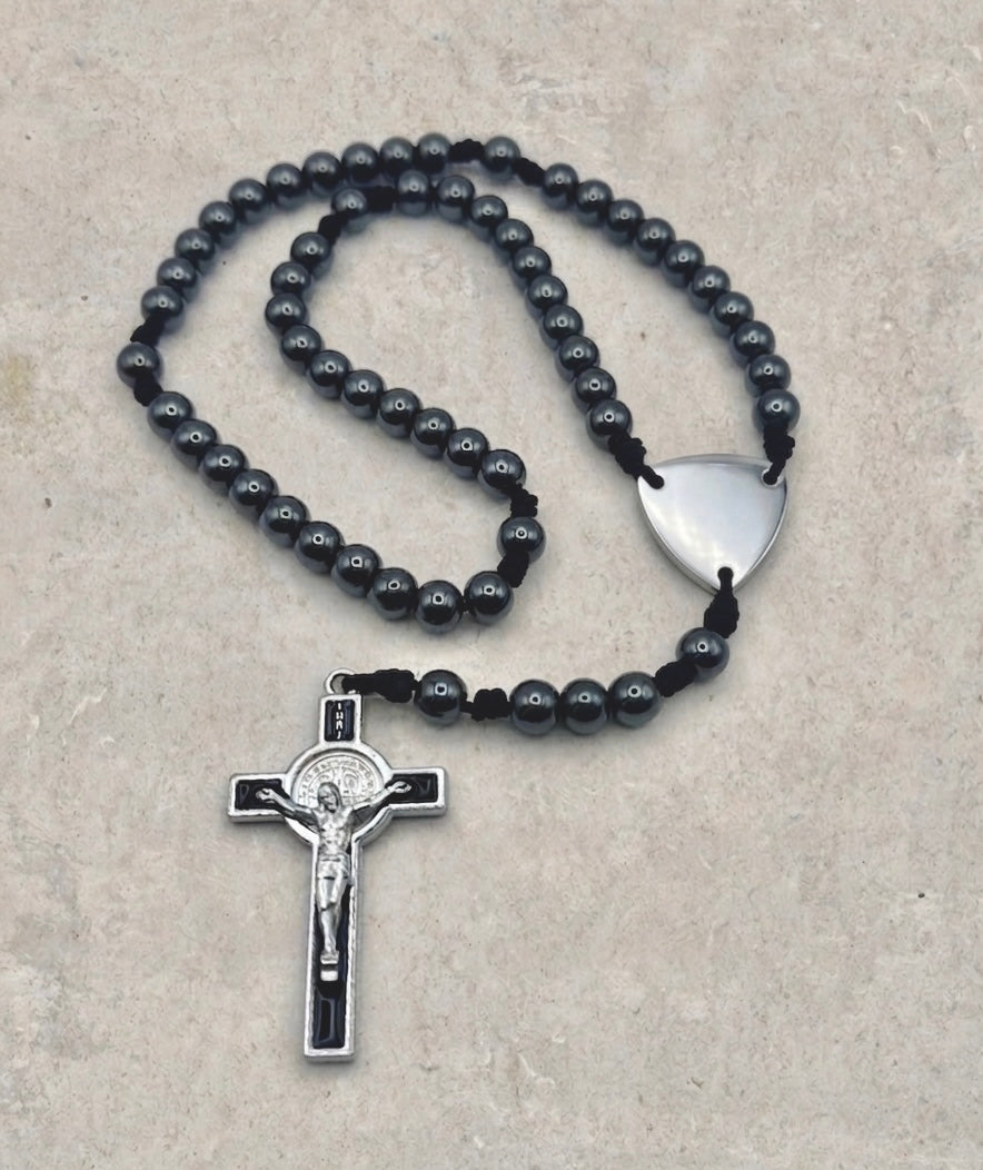 Metallic Gun Metal Rosary