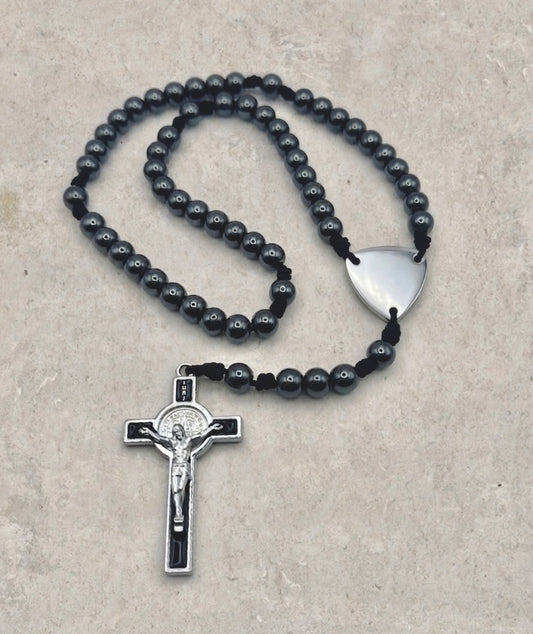 Metallic Gun Metal Rosary