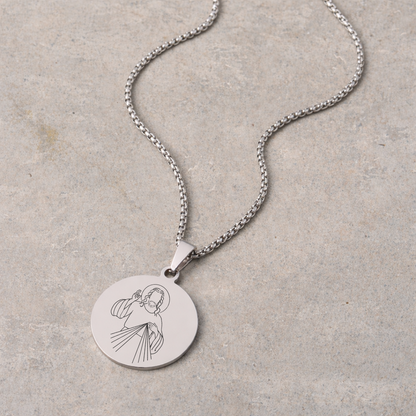 Men's Devotional Necklace - Silver