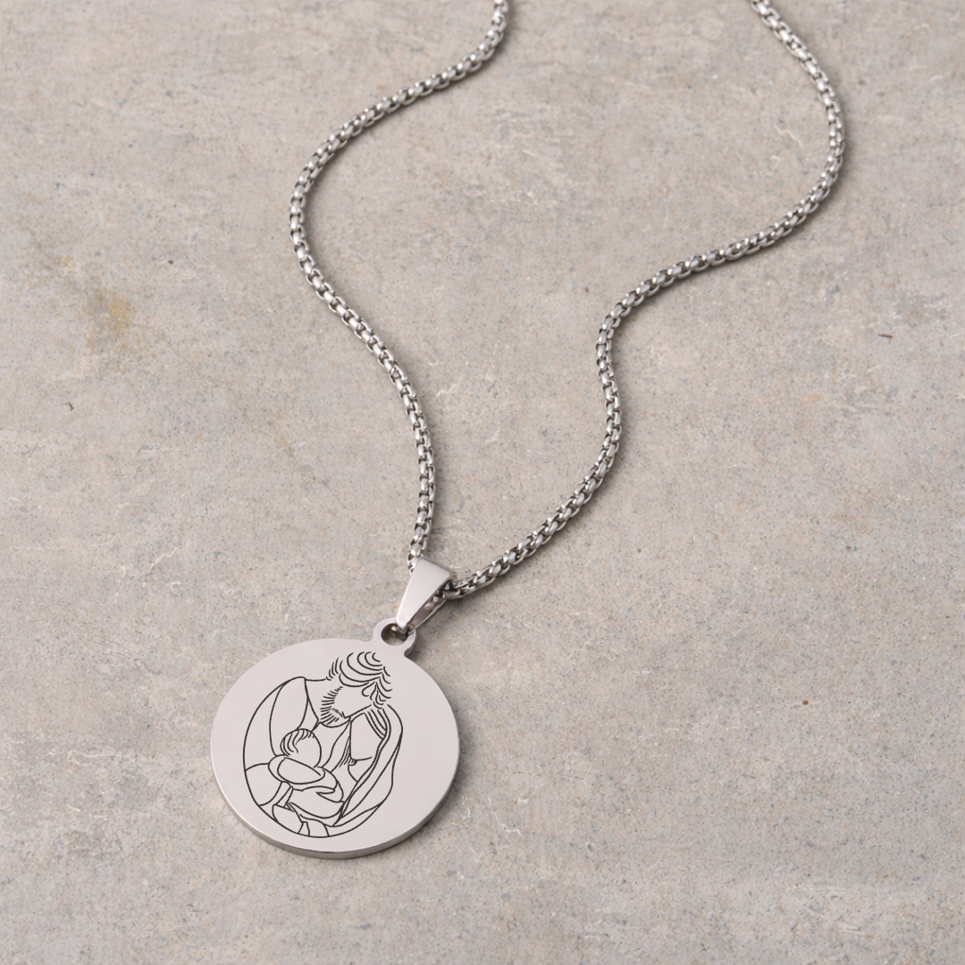 Men's Devotional Necklace - Silver