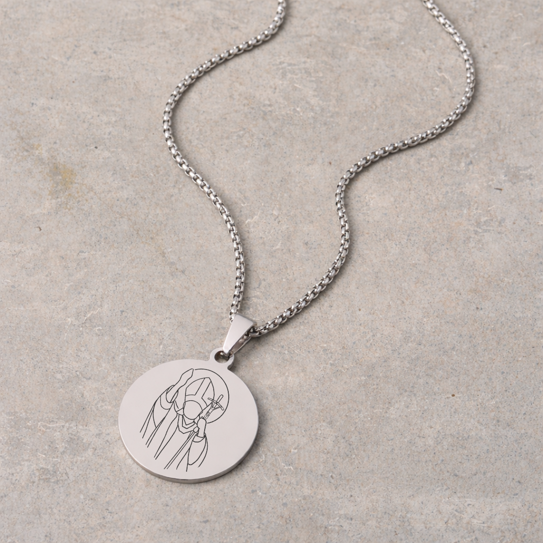 Men's Devotional Necklace - Silver