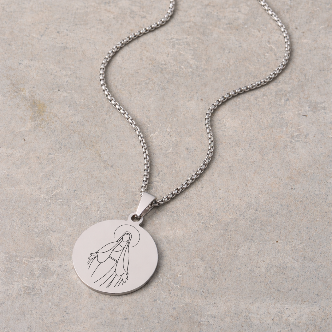 Men's Devotional Necklace - Silver