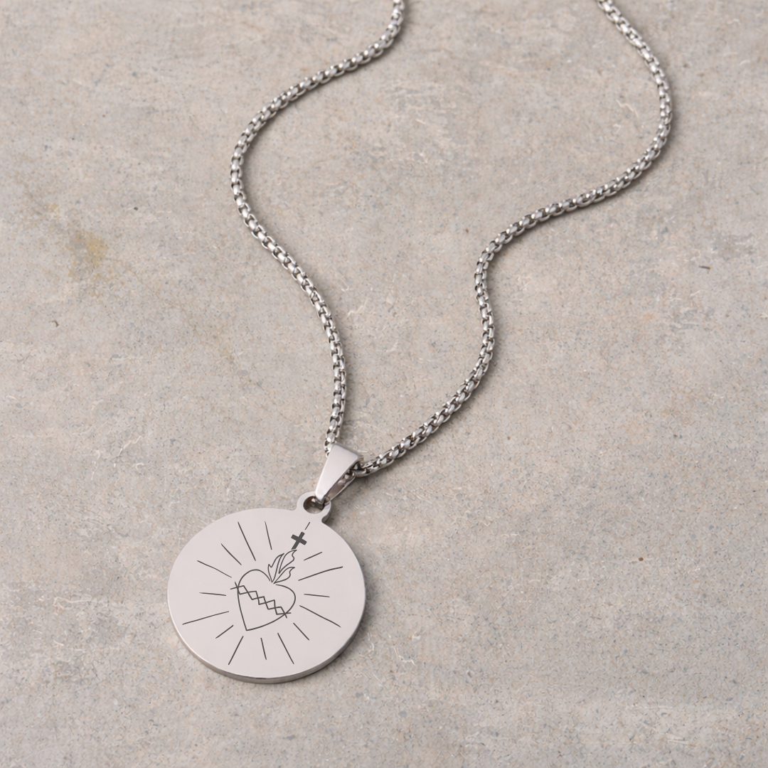Men's Devotional Necklace - Silver