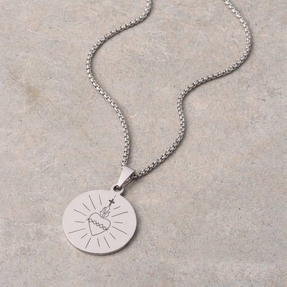 Men's Devotional Necklace - Silver