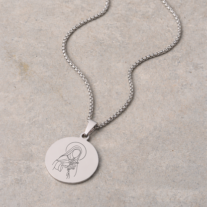 Men's Devotional Necklace - Silver