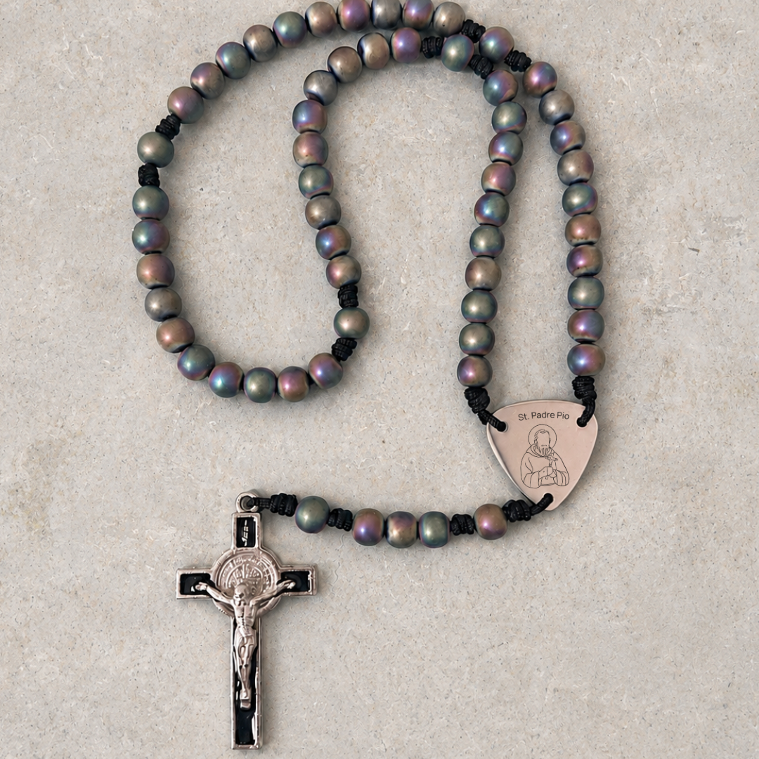 Metallic Iridescent Hematite Rosary
