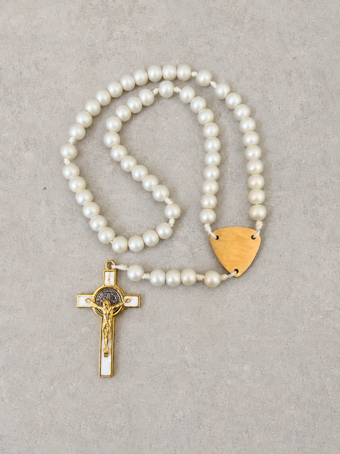 Ivory Glass Pearl Rosary