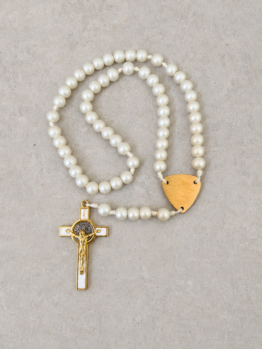 Ivory Glass Pearl Rosary